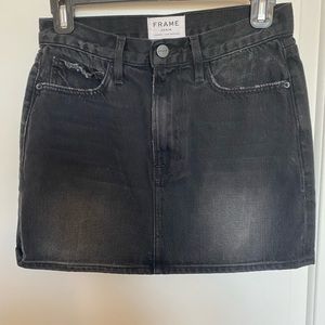 Frame Black Denim Mini Skirt